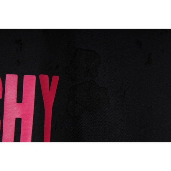 Givenchy Mens Logo T Shirt Large Black Pink Distressed Cotton Barneys NY Collab - Picture 7 of 9